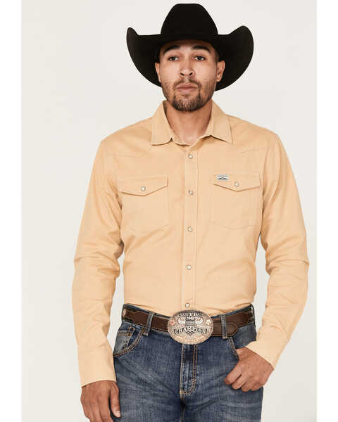 Image #1 - Kimes Ranch Men's Boot Barn Exclusive James Long Sleeve Snap Western Shirt , Tan, hi-res