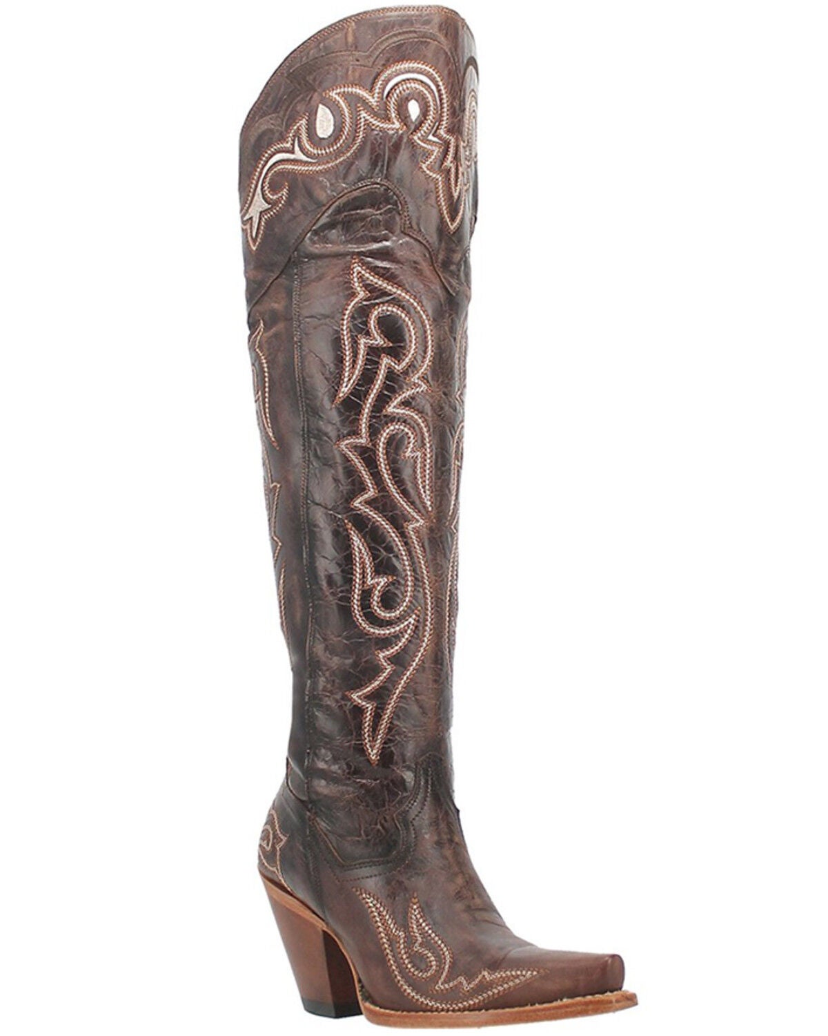 Dan Post Women's Kommotion Leather Boots - Snip Toe, Chocolate, hi-res