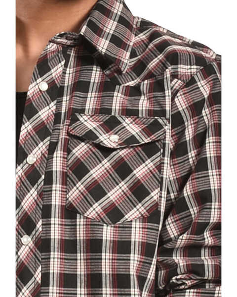 Wrangler Boys' Assorted Plaid Long Sleeve Western Shirt , Plaid, hi-res