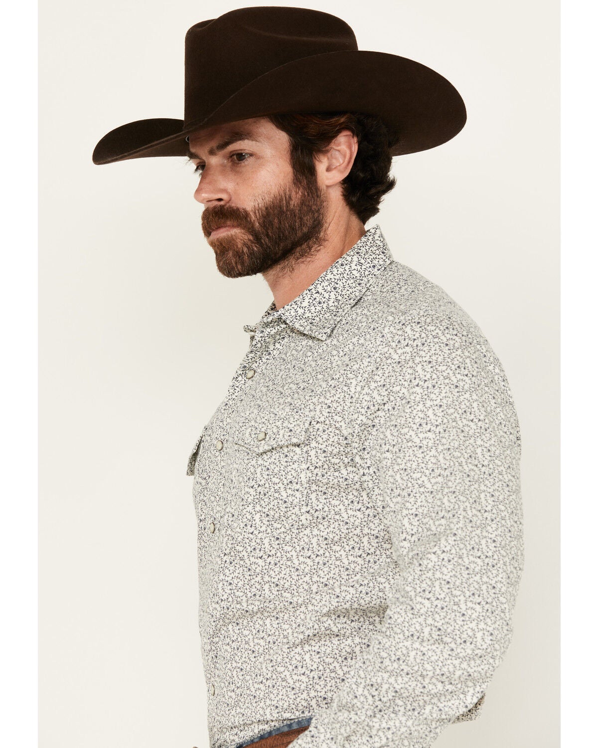 Image #2 - Wrangler Retro Men's Floral Print Long Sleeve Snap Western Shirt, White, hi-res