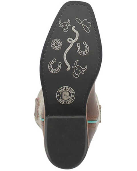 Image #6 - Dan Post Little Girls' Rumi Western Boots - Broad Square Toe, White, hi-res