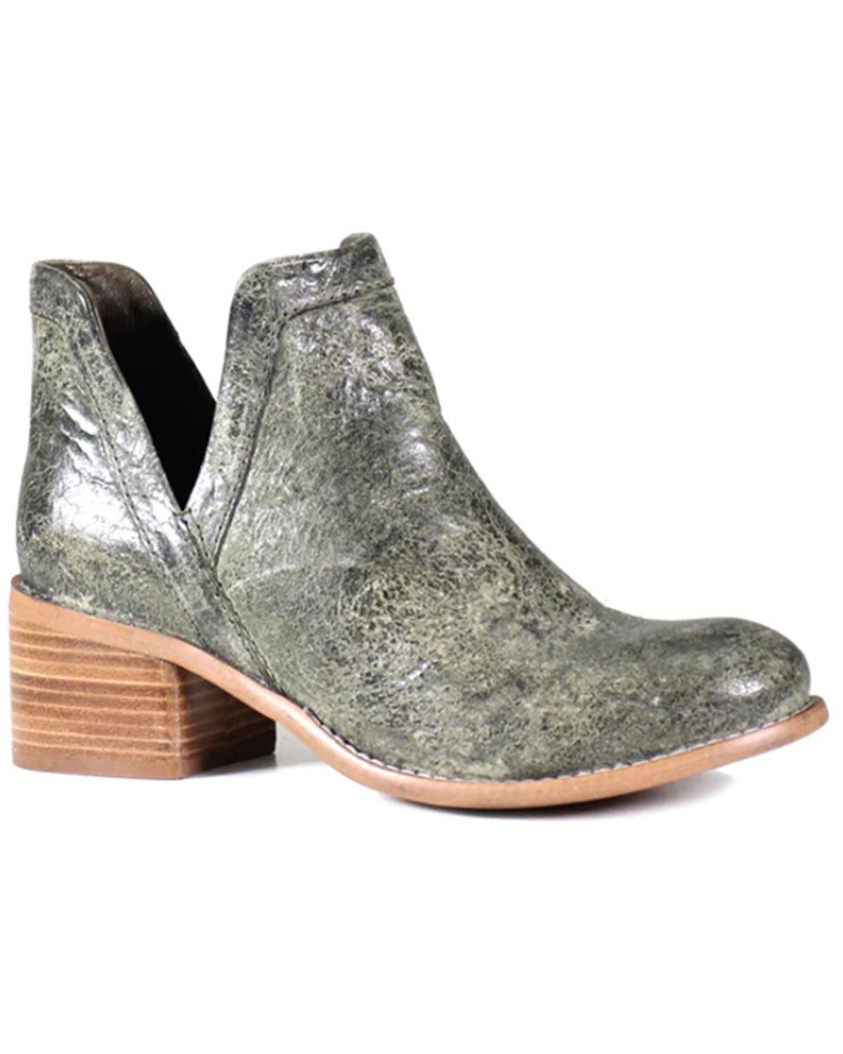 Diba True Women's Work Nerd Booties - Round Toe, Olive, hi-res