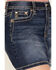 Image #4 - Miss Me Women's Dark Wash Embroidered Pocket Stretch Denim Mini Skirt, Dark Wash, hi-res