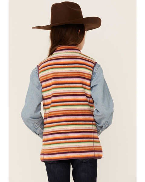Image #4 - Hooey Girls' Serape Print Reversible Zip-Front Fleece Vest, Purple, hi-res