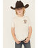 Image #2 - Rock & Roll Denim Boys' Long Horn Short Sleeve Graphic T-Shirt, Ivory, hi-res