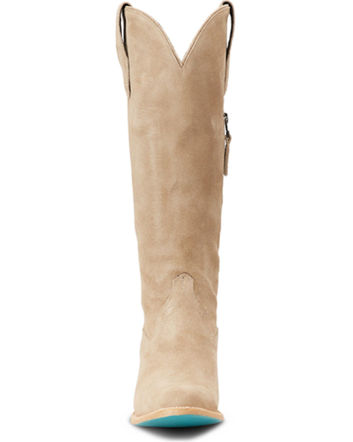 Image #4 - Lane Women's Plain Jane Suede Tall Western Boots - Round Toe, Beige, hi-res