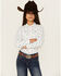 Image #1 - Ariat Girls' Steer Head Conversation Print Long Sleeve Snap Stretch Western Shirt , Multi, hi-res