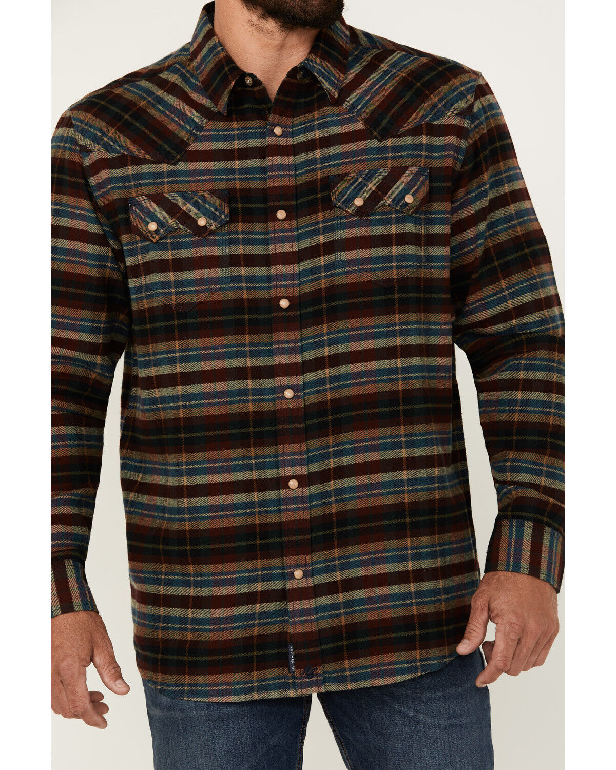 Image #3 - Moonshine Spirit Men's Underground Striped Print Long Sleeve Snap Western Shirt, Blue, hi-res