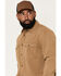 Image #2 - Hawx Men's Burr Solid Long Sleeve Snap Woven Work Shirt, Khaki, hi-res