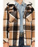 Image #3 - Urban Republic Little Boys' Plaid Print Sherpa Lined Snap Hooded Shacket, Brown, hi-res