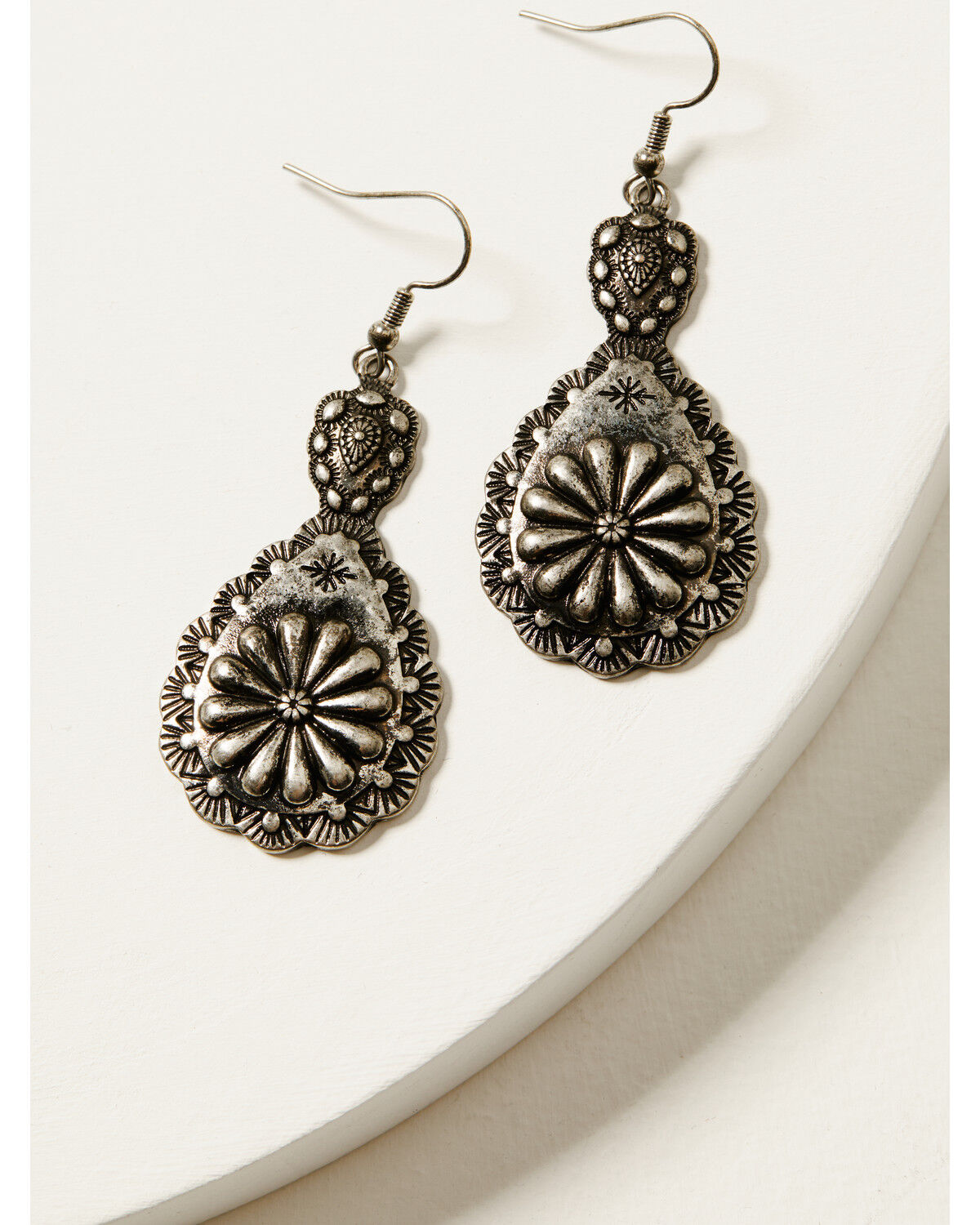 Image #1 - Shyanne Women's Isla Oasis Stamped Silver Earrings, Silver, hi-res