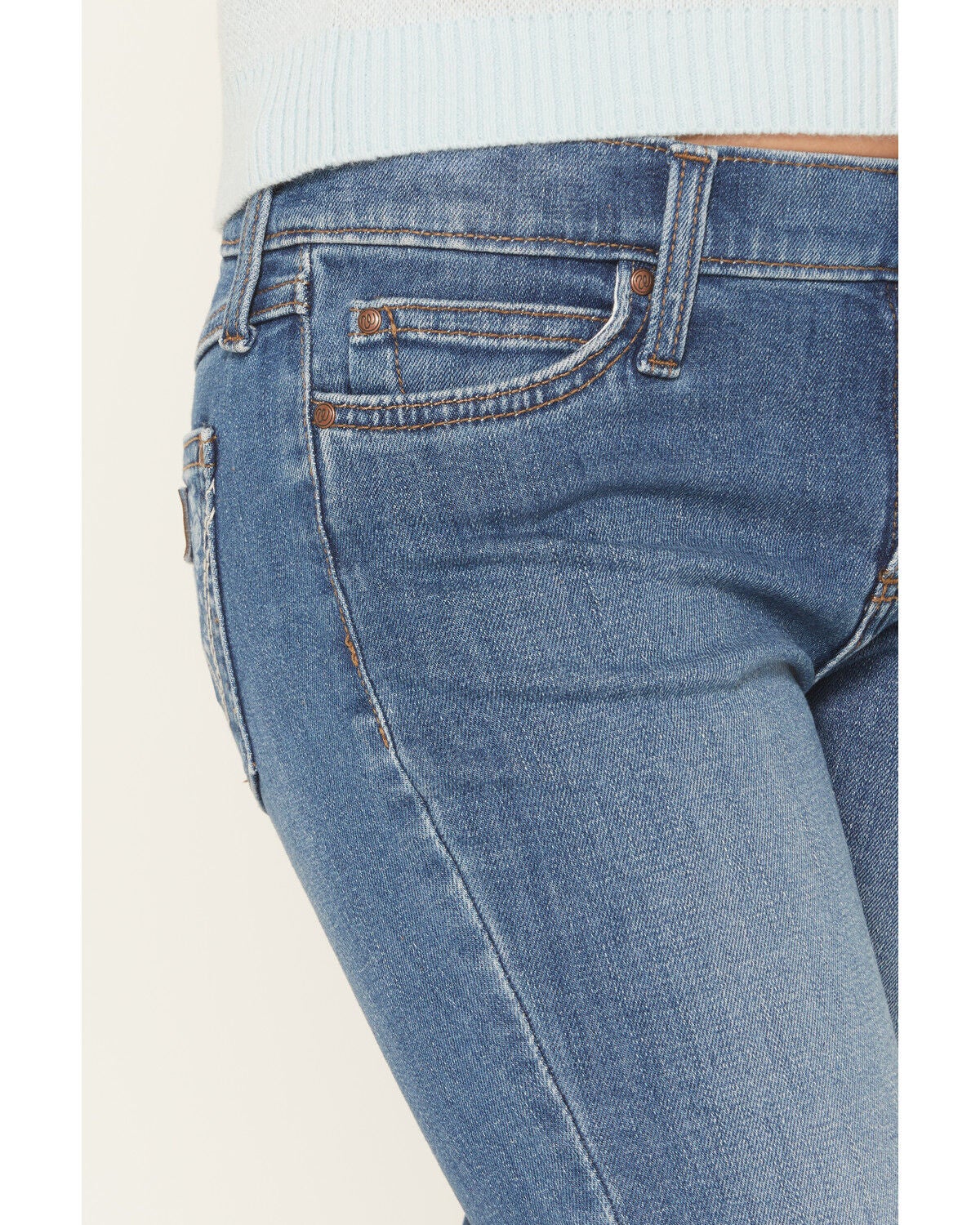 Image #2 - Wrangler Girls' Dark Wash Bootcut Stretch Denim Jeans, Dark Wash, hi-res