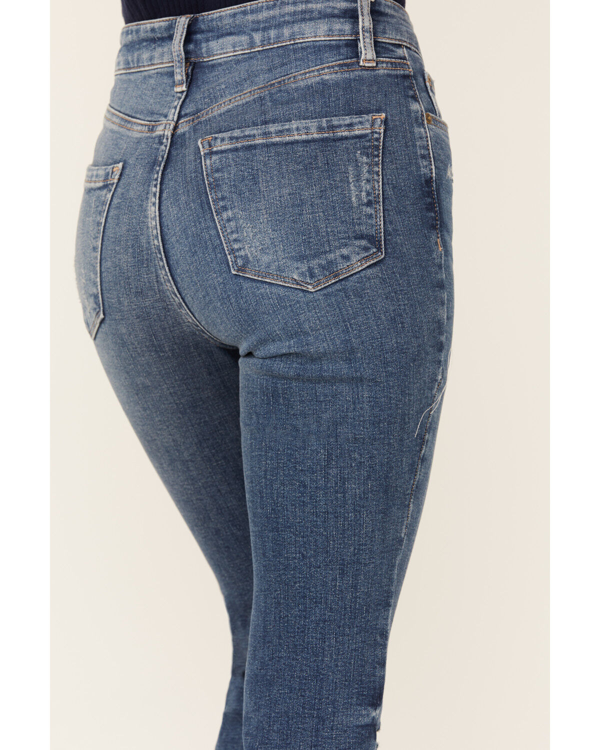 Image #4 - Cleo + Wolf Women's Kirkland Medium Wash High Rise Skinny Bootcut Stretch Denim Jeans, , hi-res