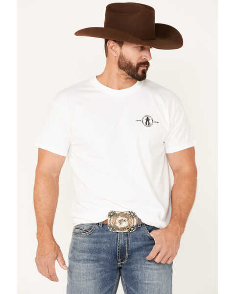 Cowboy Up Men's White Cu Or Shut Up Graphic Short Sleeve T-Shirt , White, hi-res
