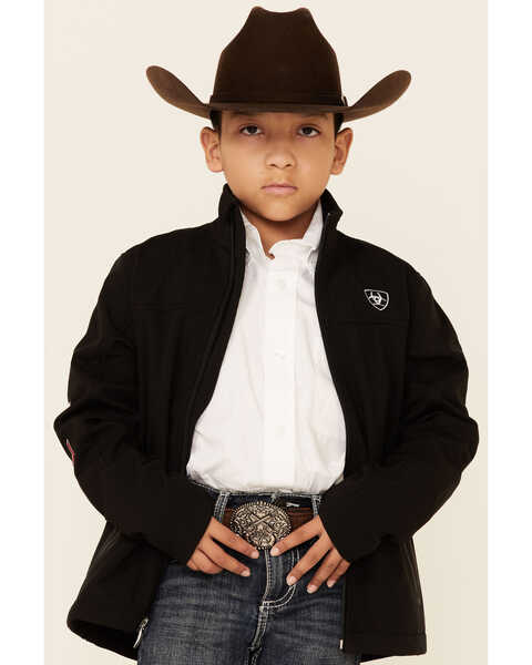 Image #4 - Ariat Boys New Team Mexico Softshell Jacket , Black, hi-res