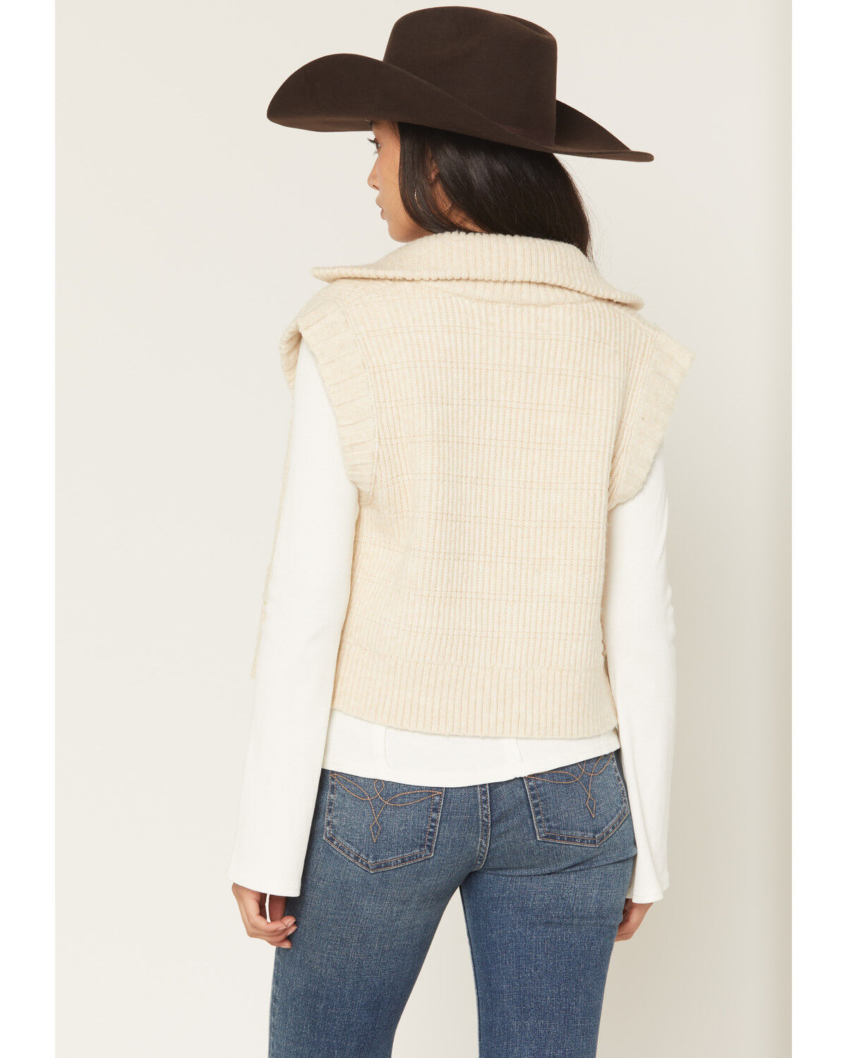 Image #4 - Cleo + Wolf Women's Button-Down Sweater Vest, Sand, hi-res