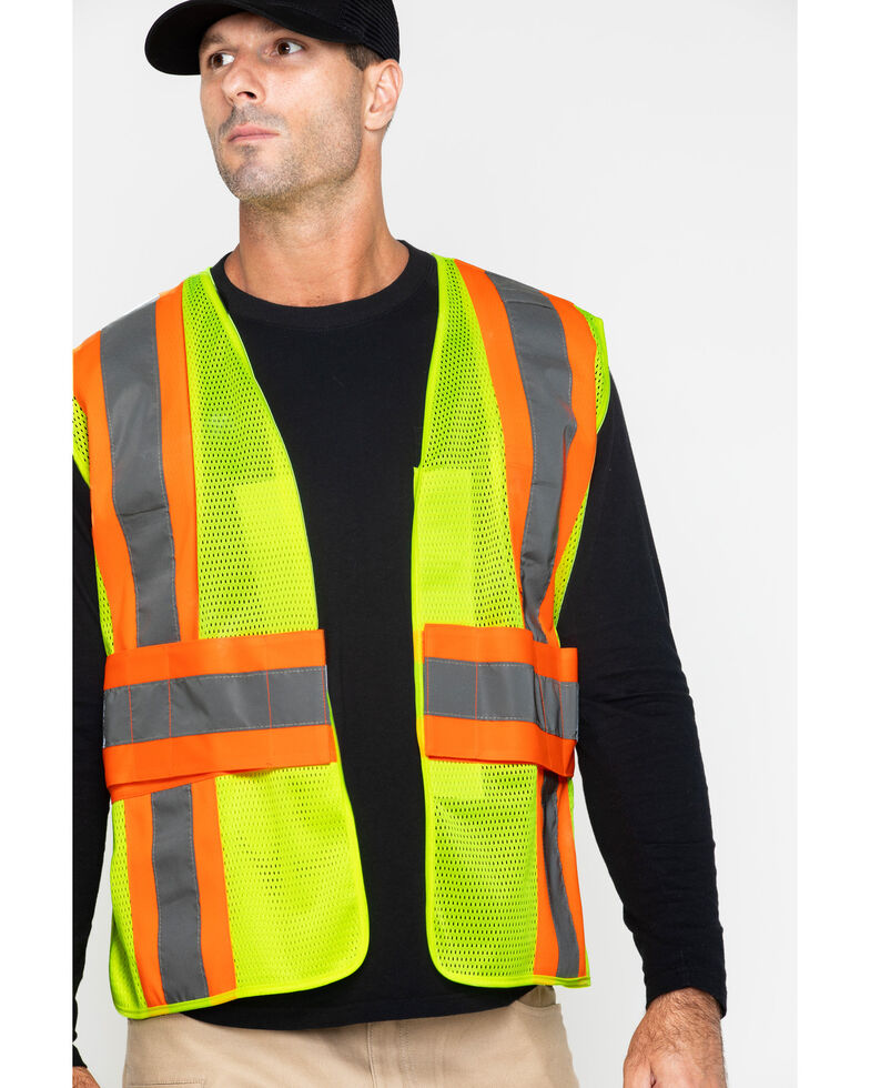 Hawx Men's 2-Tone Mesh Work Vest, Yellow, hi-res