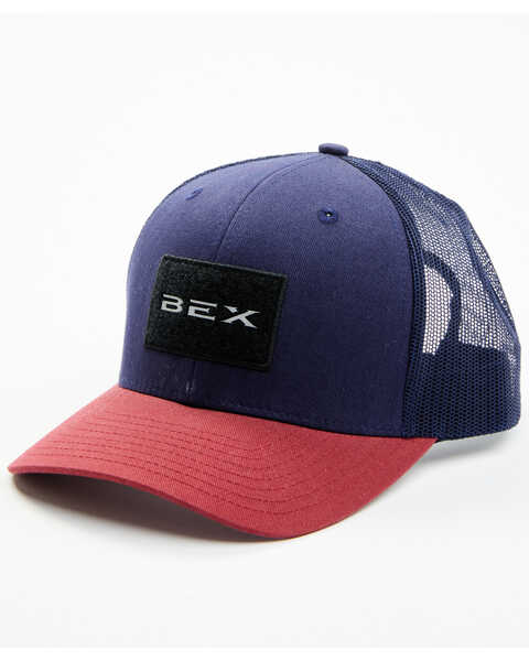 Bex Men's Stickem Logo Patch Mesh-Back Trucker Cap , Navy, hi-res