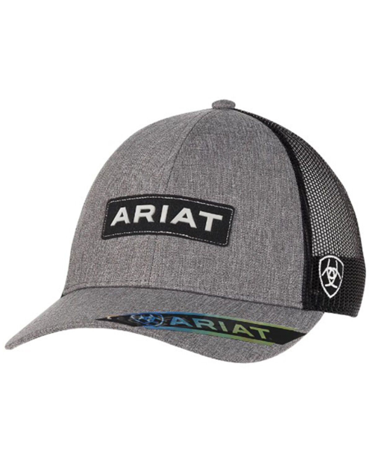 Image #1 - Ariat Little Boys' Logo Patch Ball Cap, Grey, hi-res