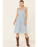 Image #1 - Stetson Women's Embroidered Button Front Dress, Blue, hi-res