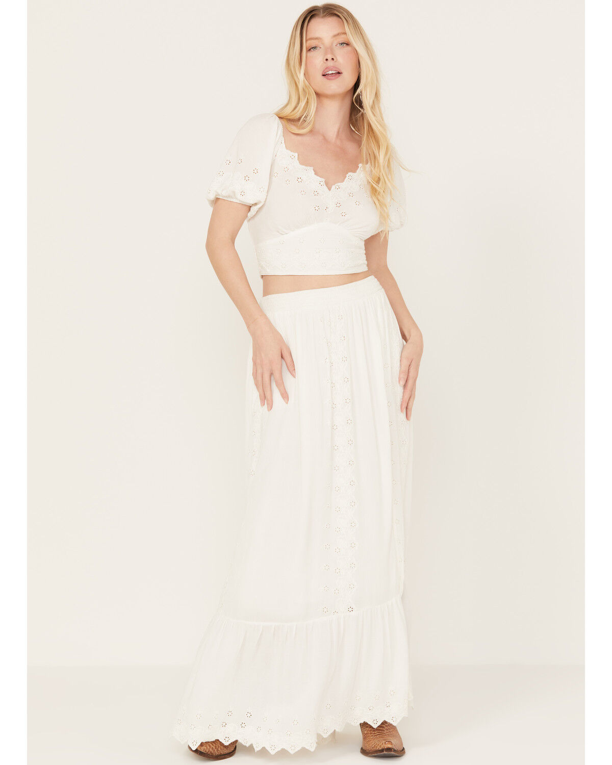 Image #2 - Idyllwind Women's Holly Eyelet Maxi Skirt, Ivory, hi-res