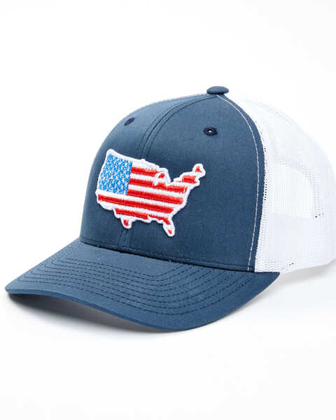 Oil Field Hats Men's Navy American Flag US Patch Mesh-Back Ball Cap, Navy, hi-res