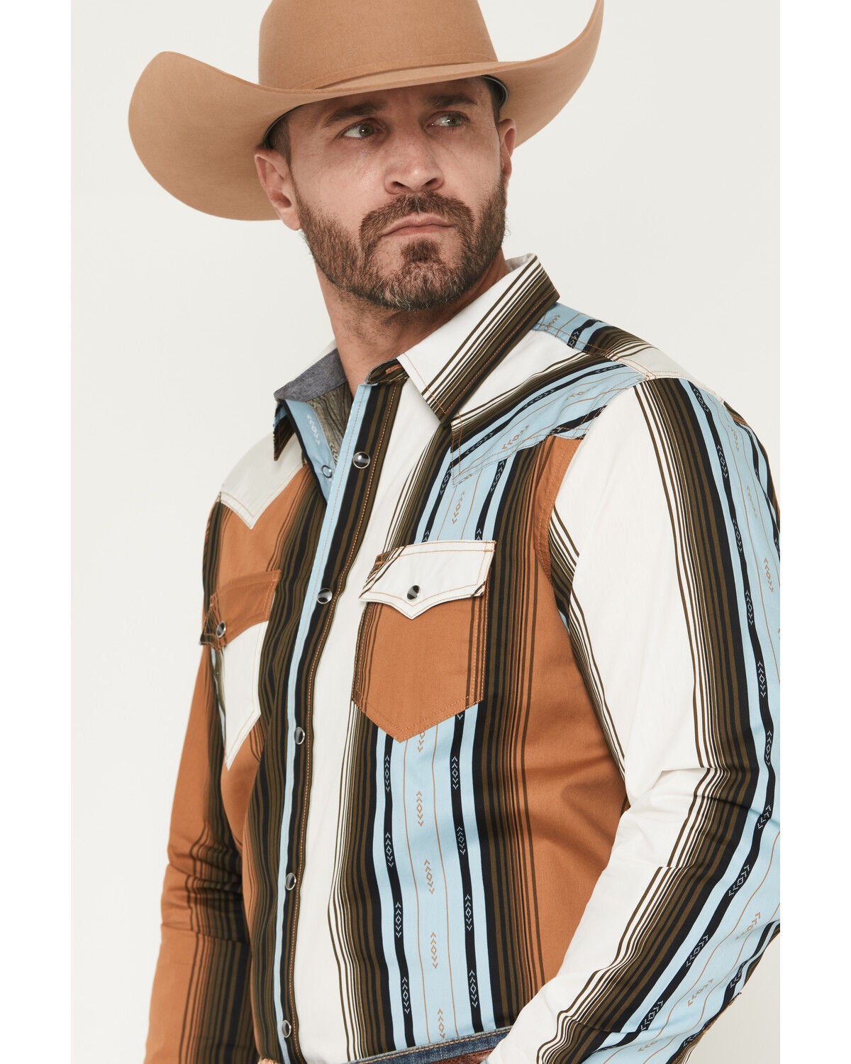 Image #2 - Cody James Men's Barrett Striped Long Sleeve Snap Western Shirt, Multi, hi-res