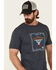 Moonshine Spirit Men's Framed Skull Graphic T-Shirt , Navy, hi-res