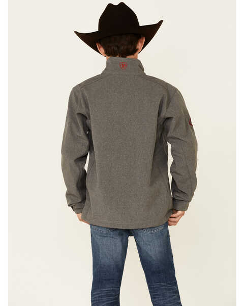 Image #4 - Ariat Boys' Americana Logo 2.0 Zip-Front Softshell Jacket , Charcoal, hi-res