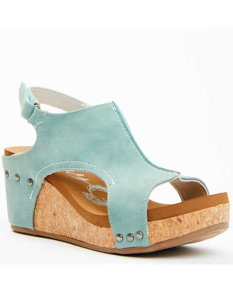 Very G Women's Isabella Suede Sandals , Turquoise, hi-res