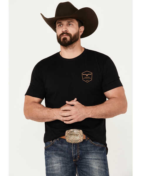 Kimes Ranch Men's Shielded Trucker Short Sleeve Graphic T-Shirt, Black, hi-res
