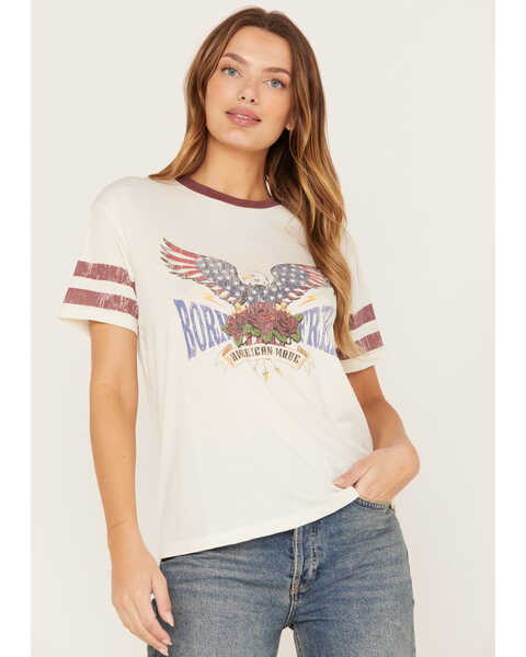 White Crow Women's American Made Football Short Sleeve Graphic Tee, White, hi-res