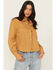 Image #1 - Kimes Ranch Women's Annie Long Sleeve Snap Cropped Western Shirt, Mustard, hi-res