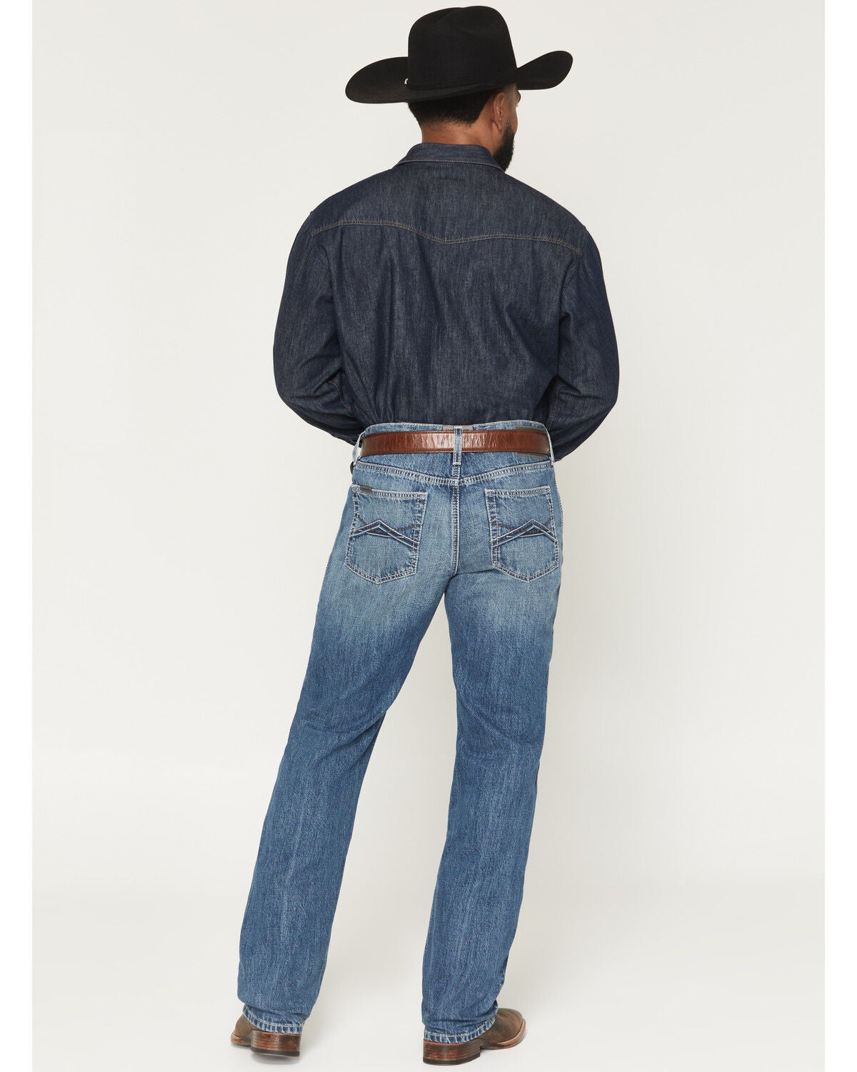 Image #3 - Ariat Men's M4 Kaden Butler Medium Wash Relaxed Straight Denim Jeans - Big, Medium Wash, hi-res