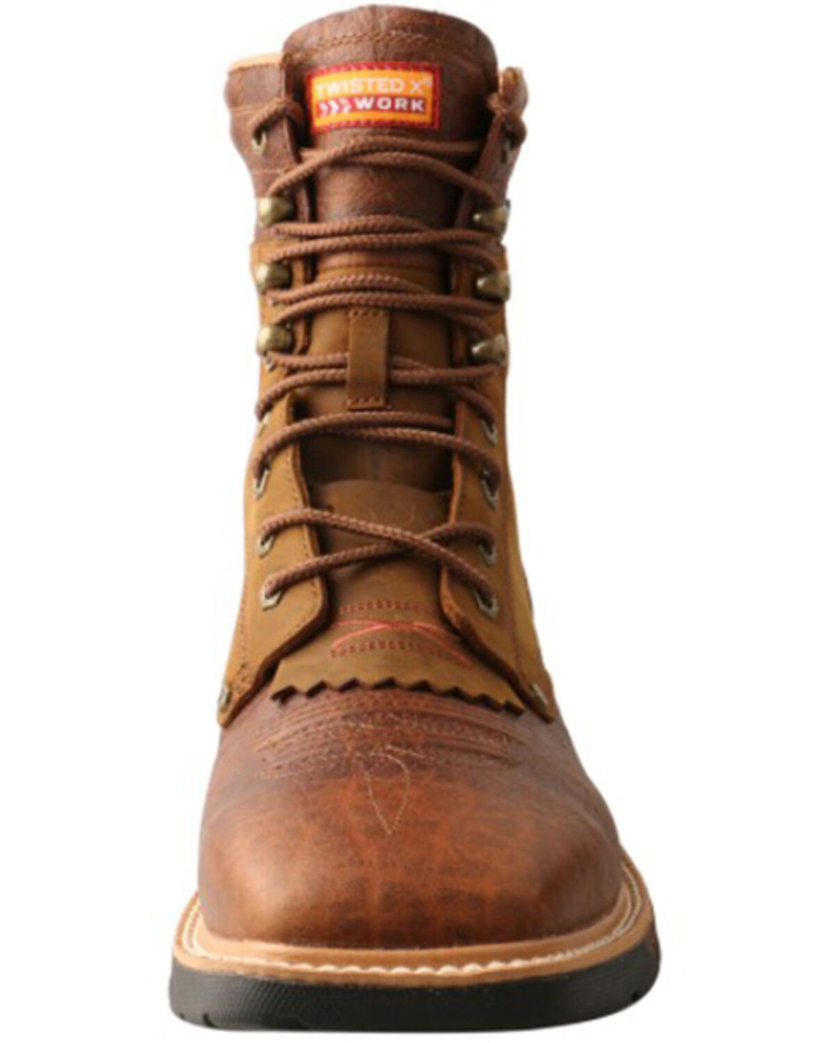 Image #4 - Twisted X Men's Cellstretch 8" Lacer Waterproof Leather Work Boots - Broad Square Toe, Brown, hi-res