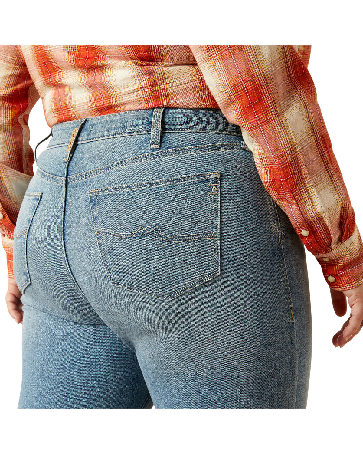 Image #2 - Ariat Women's Zoe Medium Wash Mid Rise Trouser Stretch Denim Jeans - Plus, Medium Wash, hi-res