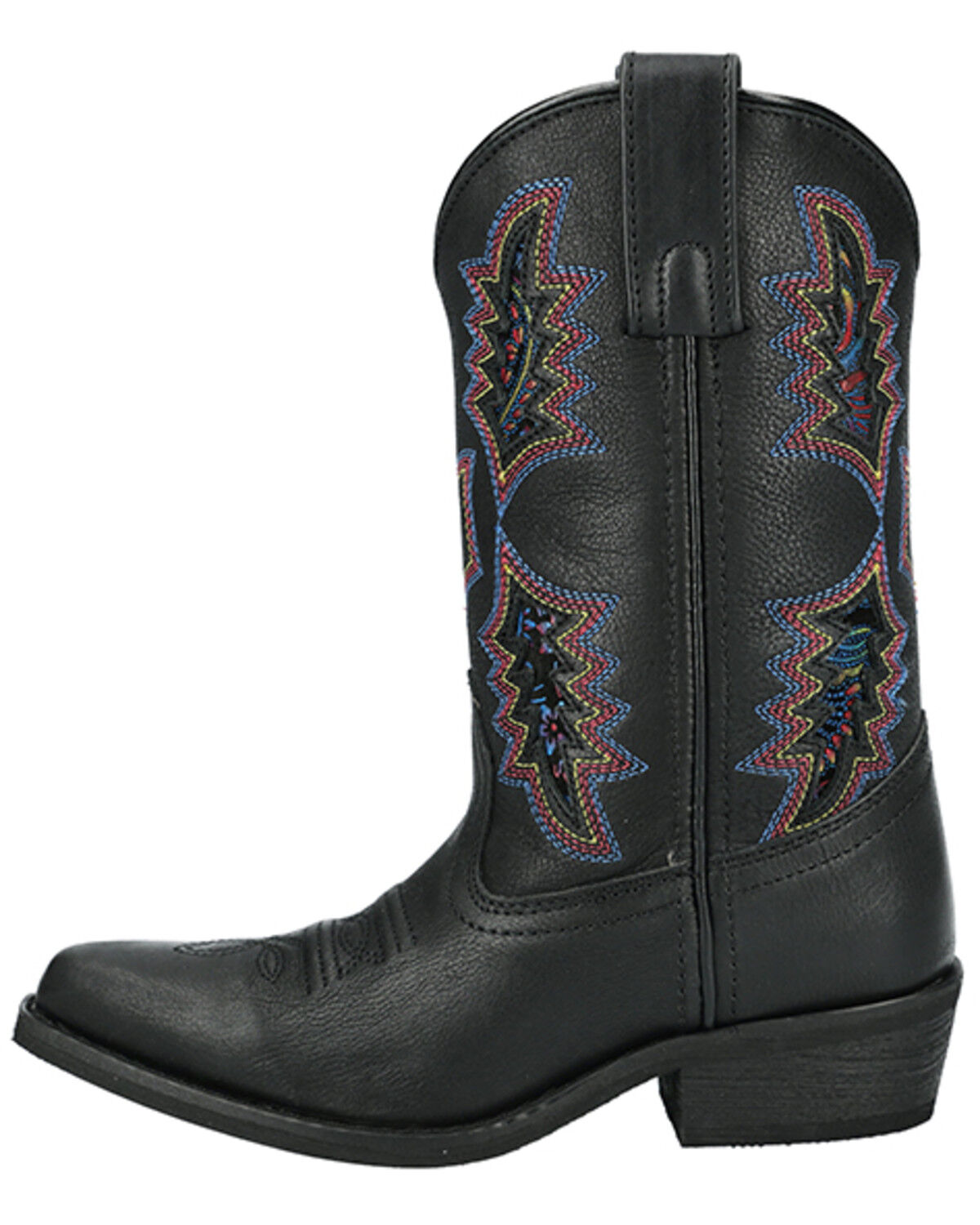 Image #3 - Smoky Mountain Little Girls' Sierra Western Boots - Snip Toe, Black, hi-res