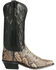 Old West Men's Snake Print Western Boots - Medium Toe, Natural, hi-res