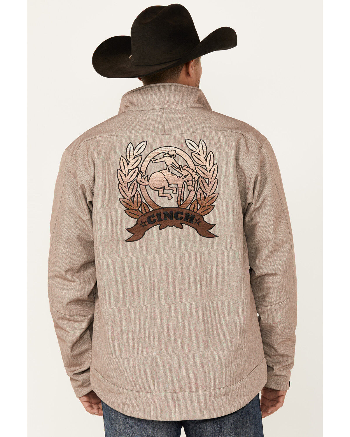 Image #1 - Cinch Men's Bonded Softshell Jacket, Stone, hi-res