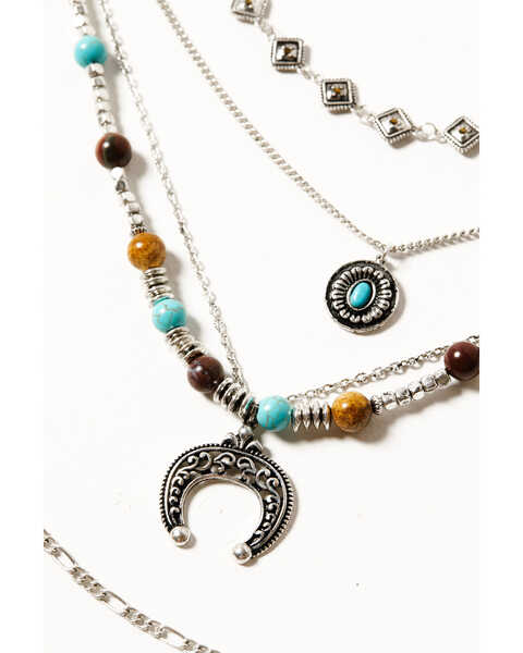 Image #2 - Shyanne Women's Bisbee Falls Multi-Strand Necklace & Earrings Jewelry Set, Silver, hi-res