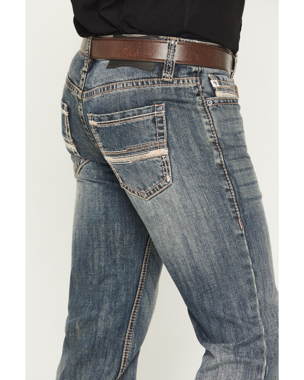 Image #4 - Rock & Roll Denim Men's Medium Wash Pistol Straight Denim Jeans, Medium Wash, hi-res