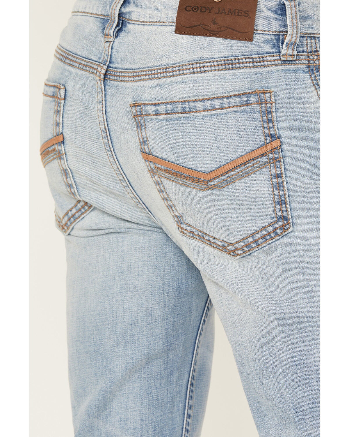 Image #4 - Cody James Men's Cowboy Wash Duke Relaxed Bootcut Stretch Denim Jeans, Light Wash, hi-res