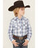 Image #1 - Wrangler Retro Boys' Plaid Print Long Sleeve Snap Western Shirt, Blue, hi-res