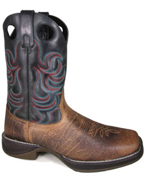 Image #1 - Smoky Mountain Men's Benton Western Boots - Broad Square Toe, Brown, hi-res