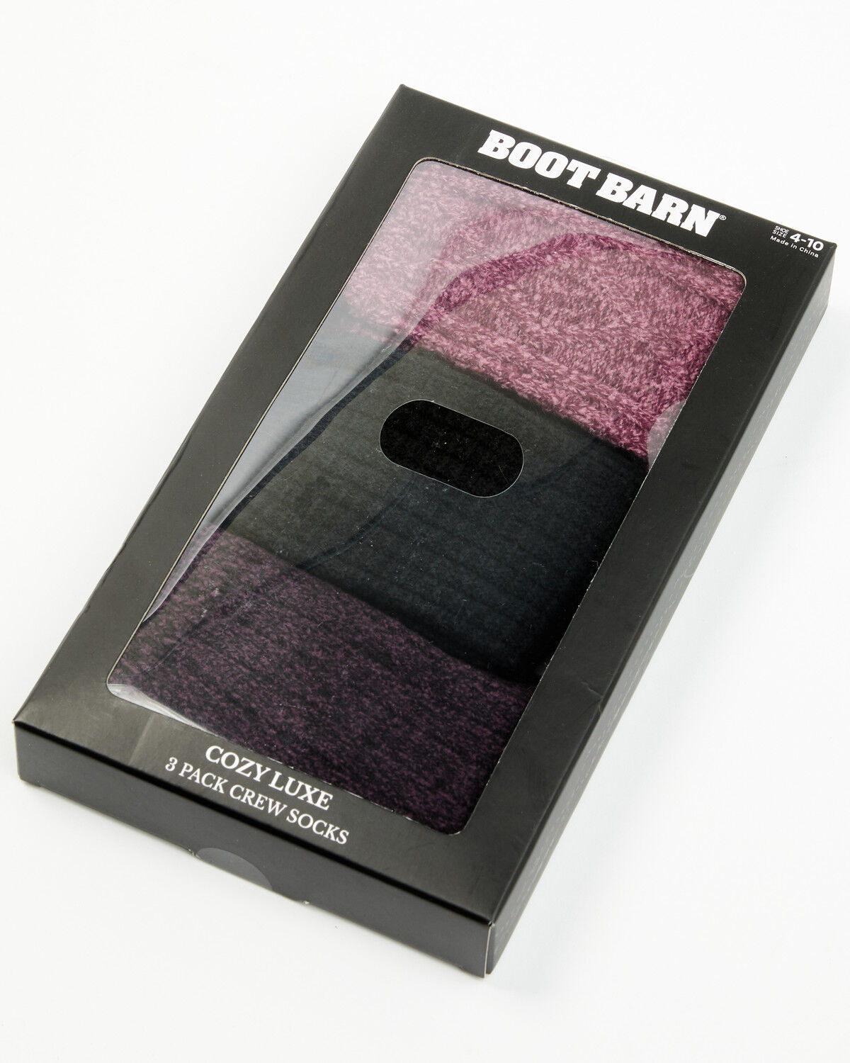 Image #1 - Boot Barn Women's Purple Luxe Cozy Sock Gift Box - 3 Piece, Purple, hi-res