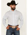 Image #1 - George Strait by Wrangler Men's Floral Striped Long Sleeve Button-Down Stretch Western Shirt - Big, White, hi-res