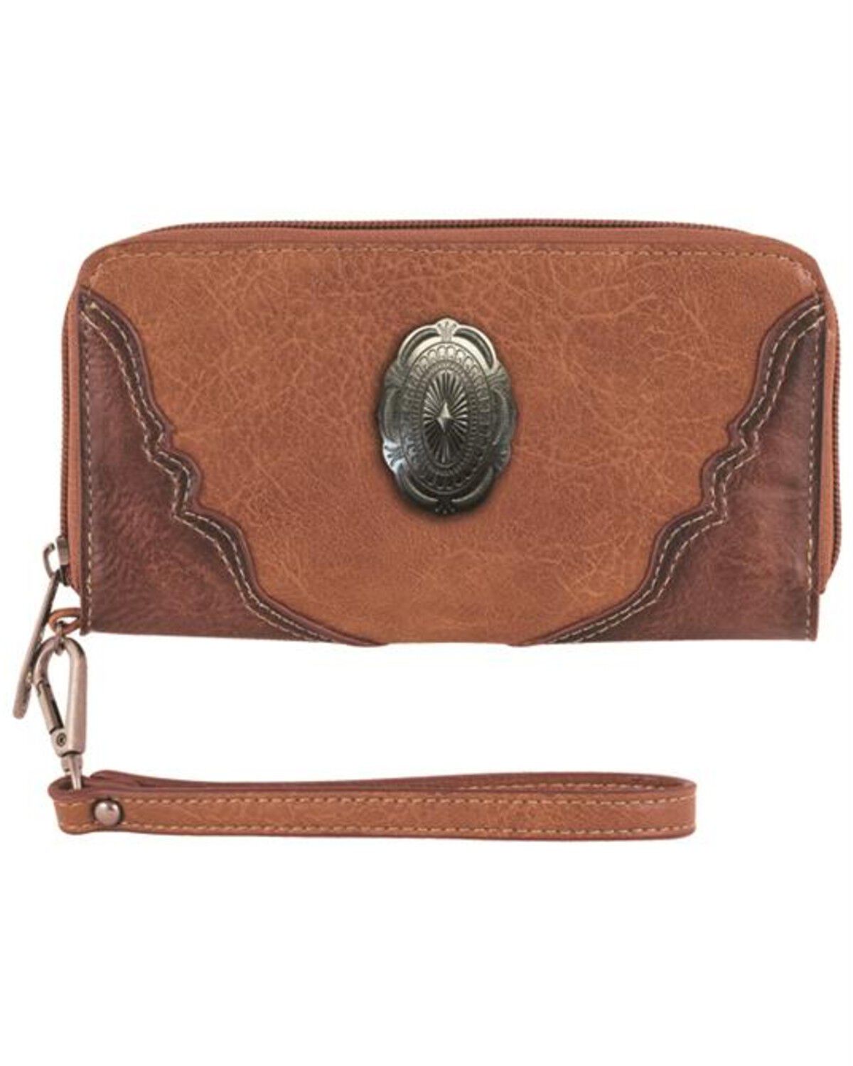 Image #1 - Justin Women's Concho Wallet, Brown, hi-res