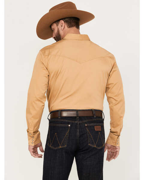 Image #4 - Blue Ranchwear Men's Twill Long Sleeve Snap Shirt, Medium Yellow, hi-res