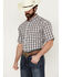 Image #2 - Ariat Men's Berkley Ombre Plaid Print Short Sleeve Button-Down Western Shirt , Black, hi-res