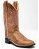 Image #1 - Shyanne Girls' Madison Faux Leather Western Boots - Square Toe, Brown/pink, hi-res